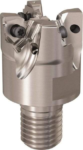 Seco - 40mm Cut Diam, 7mm Max Depth of Cut, 40mm OAL, Indexable Square Shoulder Slot Milling End Mill - M20 Modular Connection, 90° Lead Angle, Through Coolant, Series R217.96 - USA Tool & Supply