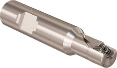 Seco - 1/2" Cut Diam, 9mm Max Depth of Cut, 5/8" Shank Diam, 58.4mm OAL, Indexable Square Shoulder Slot Milling End Mill - Weldon Shank, 90° Lead Angle, Through Coolant, Series R217.69 - USA Tool & Supply