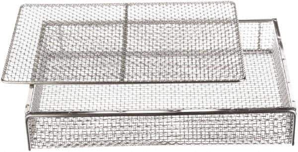 Marlin Steel Wire Products - 11" Deep, Rectangular Stainless Steel Mesh Basket - 16" Wide x 3" High - USA Tool & Supply