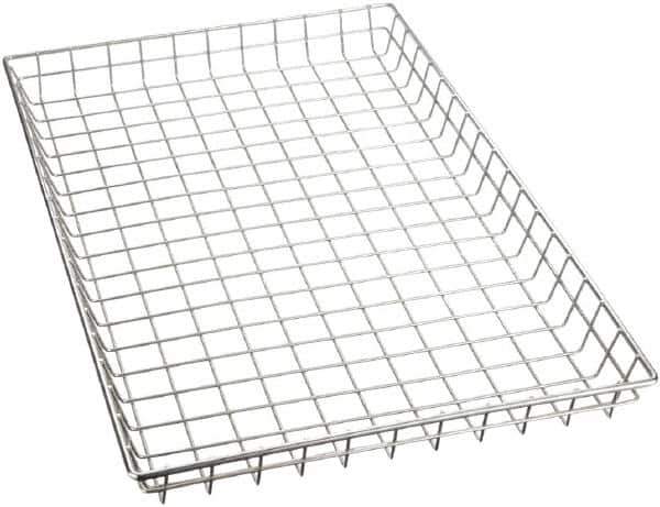 Marlin Steel Wire Products - 16" Deep, Rectangular Steel Wire Basket - 26" Wide x 2" High - USA Tool & Supply