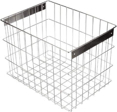 Marlin Steel Wire Products - 16-1/2" Deep, Rectangular Stainless Steel Wire Basket - 11-3/4" Wide x 12-1/4" High - USA Tool & Supply