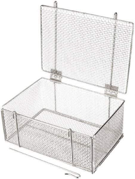 Marlin Steel Wire Products - 10" Deep, Rectangular Stainless Steel Wire Basket - 14" Wide x 6-9/16" High - USA Tool & Supply