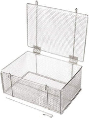 Marlin Steel Wire Products - 10" Deep, Rectangular Stainless Steel Wire Basket - 14" Wide x 6-9/16" High - USA Tool & Supply