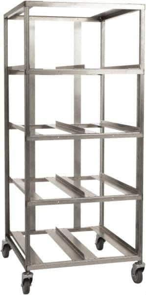 Marlin Steel Wire Products - 21-21/32" Wide x 27" Long x 12-3/4" High Storage Rack Cart - 4 Shelf, 4 Slot, Stainless Steel, 4 Swivel Casters - USA Tool & Supply