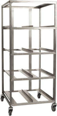 Marlin Steel Wire Products - 21-21/32" Wide x 27" Long x 12-3/4" High Storage Rack Cart - 4 Shelf, 4 Slot, Stainless Steel, 4 Swivel Casters - USA Tool & Supply