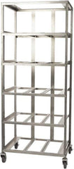Marlin Steel Wire Products - 21-21/32" Wide x 28-1/2" Long x 12-1/4" High Storage Rack Cart - 5 Shelf, 5 Slot, Stainless Steel, 4 Swivel Casters - USA Tool & Supply