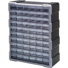 Quantum Storage - 60 Drawer, Small Parts Drawer Cabinet System - 18-3/4" Deep x 6-1/4" Wide x 15" High - USA Tool & Supply