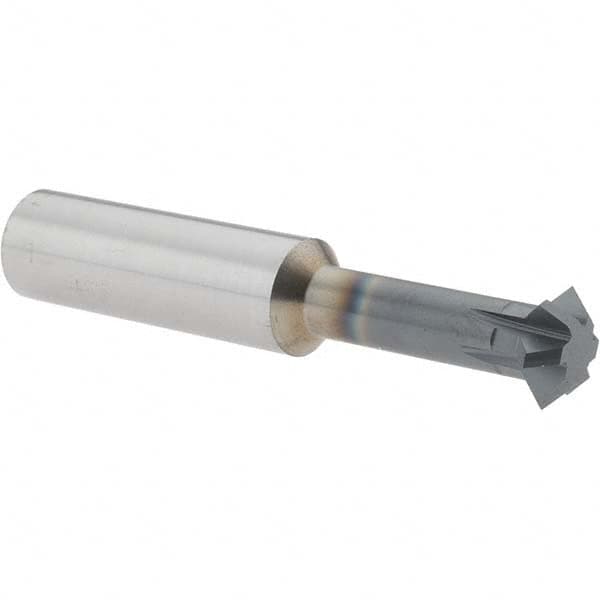 Accupro - 5/8° 5/8" Cut Diam, 0.25" Cut Width, 5/8" Shank, Solid Carbide Double-Angle Cutter - USA Tool & Supply