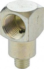 Umeta - 90° Head Angle, 1/4-28 PTF Steel Grease Fitting Adapter - 1/2" Hex, 1.0313" Overall Height, Zinc Plated Finish - USA Tool & Supply