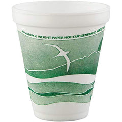 DART - Foam Hot/Cold Foam Drinking Cups, 12 oz - White, Green - USA Tool & Supply