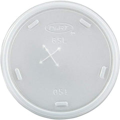 DART - Plastic Cold Cup Lids, Fits 8-9 oz Cups - Translucent - USA Tool & Supply