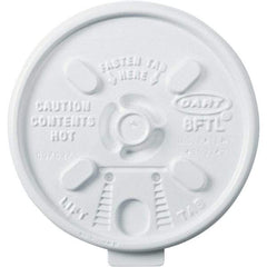 DART - Plastic Hot Cup Lids, 6-10 oz Cups - White - USA Tool & Supply