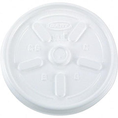 DART - Plastic Hot Cup Lids, 10 oz - White - USA Tool & Supply