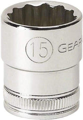 GearWrench - 3/8" Drive, Standard Hand Socket - 6 Points, 1.102" OAL, Alloy Steel, Full Polish Finish - USA Tool & Supply