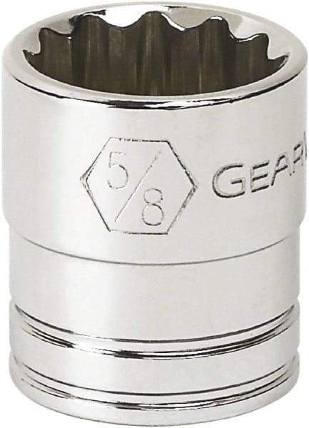 GearWrench - 1", 3/8" Drive, Standard Hand Socket - 12 Points, 1.319" OAL, Alloy Steel, Full Polish Finish - USA Tool & Supply