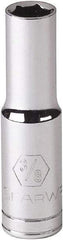 GearWrench - 3/8", 3/8" Drive, Deep Hand Socket - 6 Points, 2-1/2" OAL, Alloy Steel, Full Polish Finish - USA Tool & Supply