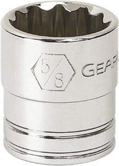 GearWrench - 11/16", 3/8" Drive, Standard Hand Socket - 6 Points, 0.984" OAL, Alloy Steel, Full Polish Finish - USA Tool & Supply