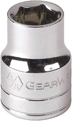 GearWrench - 3/8", 3/8" Drive, Standard Hand Socket - 6 Points, 0.984" OAL, Alloy Steel, Full Polish Finish - USA Tool & Supply