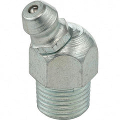 Umeta - 30° Head Angle, 1/8 PTF Stainless Steel Standard Grease Fitting - 7/16" Hex, 0.9063" Overall Height - USA Tool & Supply