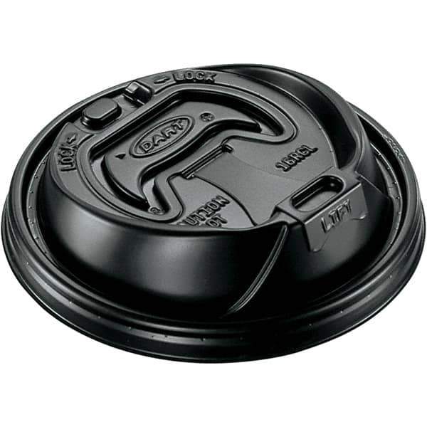 DART - Hot Cup Lids, 12-24 oz Cups - Black - USA Tool & Supply