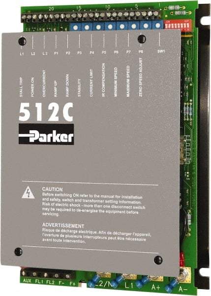 Parker - Single Phase, 110-480V +/-10% Volt, 1-1/2 hp, Analog Isolated Converter - 3-1/2" Wide x 6.3" Deep x 9" High, IP00 - USA Tool & Supply