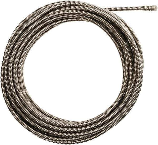 Milwaukee Tool - 3/8" x 25' Drain Cleaning Machine Cable - Inner Core, 1-1/4" to 2-1/2" Pipe, Use with Milwaukee M18 Drain Snakes - USA Tool & Supply