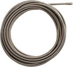 Milwaukee Tool - 3/8" x 25' Drain Cleaning Machine Cable - Inner Core, 1-1/4" to 2-1/2" Pipe, Use with Milwaukee M18 Drain Snakes - USA Tool & Supply