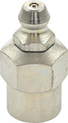 Umeta - Straight Head Angle, 1/8 PTF Steel Standard Grease Fitting - 1/2" Hex, 1" Overall Height, Zinc Plated Finish - USA Tool & Supply