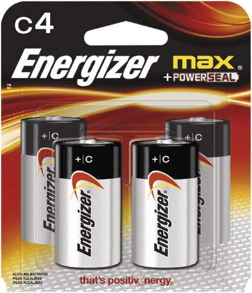 Energizer - Size C, Alkaline, Standard Battery - 1.5 Volts - USA Tool & Supply