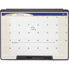 Quartet - 18" High x 24" Wide Magnetic Dry Erase Calendar - Melamine, Includes Accessory Tray/Rail & Dry-Erase Marker - USA Tool & Supply