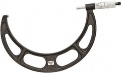 Starrett - 8 to 9" Range, 0.001" Graduation, Mechanical Outside Micrometer - Ratchet Thimble, 5" Throat Depth, Accurate to 0.0001" - USA Tool & Supply