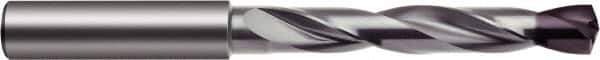 Guhring - 12.1mm 140° Solid Carbide Jobber Drill - nano-FIREX Finish, Right Hand Cut, Spiral Flute, Round Shank, 124mm OAL, Faceted Point - USA Tool & Supply