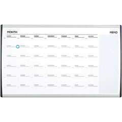 Quartet - 18" High x 30" Wide Magnetic Dry Erase Calendar - Steel, Includes Mounting Kit - USA Tool & Supply