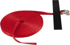 Snap-Loc - 100' Long x 1" Wide, 1,500 Lb Basket Capacity, Polyester & Steel Web Sling - Red, with Cambuckle Tie Down - USA Tool & Supply