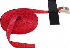 Snap-Loc - 16' Long x 2" Wide, 1,500 Lb Basket Capacity, Polyester & Steel Web Sling - 2" Diam Chain, Red, with Cambuckle Tie Down - USA Tool & Supply