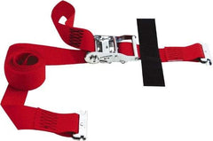 Snap-Loc - 8' Long x 2" Wide, 4,400 Lb Basket Capacity, Polyester & Steel Web Sling - 2" Diam Chain, Red, with Ratchet Tie Down - USA Tool & Supply