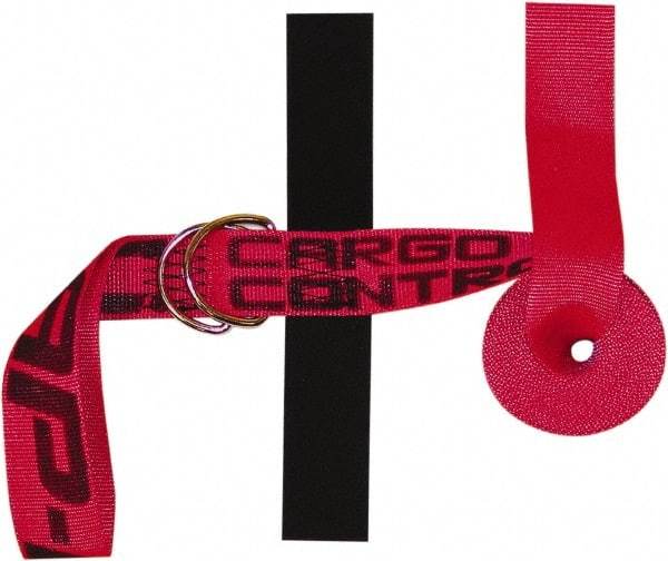 Snap-Loc - 15' Long x 2" Wide, 3,000 Lb Basket Capacity, Polyester & Steel Web Sling - Red, with Cambuckle Tie Down - USA Tool & Supply