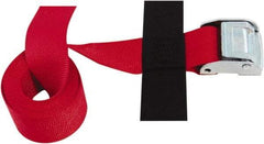 Snap-Loc - 8' Long x 2" Wide, 3,000 Lb Basket Capacity, Polyester & Steel Web Sling - Red, with Cambuckle Tie Down - USA Tool & Supply