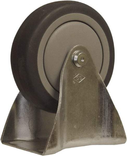 Snap-Loc - 4" Diam x 1" Wide x 5" OAH Top Plate Mount Rigid Caster - Polyurethane, 375 Lb Capacity, Ball Bearing, 1-3/4 X 2-7/8" Plate, Round Stem - USA Tool & Supply