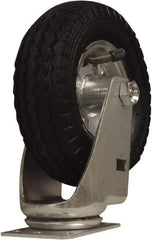 Snap-Loc - 6" Diam x 1-1/4" Wide x 7-1/2" OAH Top Plate Mount Swivel Caster - Rubber, 375 Lb Capacity, Ball Bearing, 1-3/4 X 2-7/8" Plate, Round Stem - USA Tool & Supply