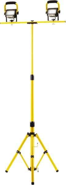 Probuilt Lighting - 120 Volt, 15 Watt, Electric, LED Portable Tripod Work Light - 1,524mm Cord, 2 Heads, Aluminum, 82" Long x 26" Wide x 33" High - USA Tool & Supply