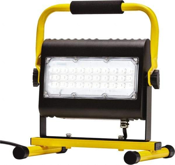 Probuilt Lighting - 120 Volt, 50 Watt, Electric, LED Portable Floor Work Light - 1,524mm Cord, 1 Head, 4,800 Lumens, Aluminum, 12" Long x 10" Wide x 9" High - USA Tool & Supply