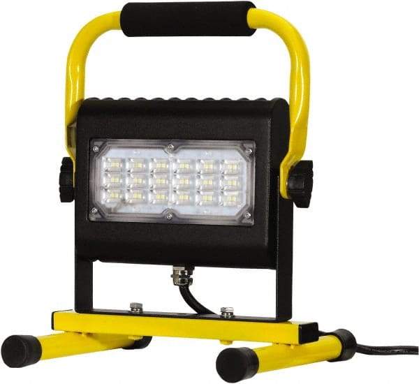 Probuilt Lighting - 120 Volt, 30 Watt, Electric, LED Portable Floor Work Light - 1,524mm Cord, 1 Head, 3,000 Lumens, Aluminum, 12" Long x 8-1/2" Wide x 8" High - USA Tool & Supply