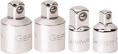 GearWrench - 1/4", 3/8" & 1/2" Drive Slim Line Head Adapter Set - Full Polish Chrome Finish, Various Lengths, Standard Head - USA Tool & Supply