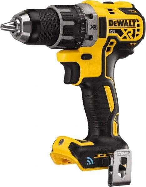 DeWALT - 20 Volt 1/2" Chuck Pistol Grip Handle Cordless Drill - 0-2000 RPM, Keyless Chuck, Reversible, Lithium-Ion Batteries Not Included - USA Tool & Supply