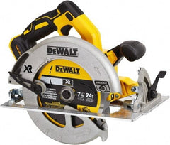 DeWALT - 20 Volt, 7-1/4" Blade, Cordless Circular Saw - 4,000 RPM, Lithium-Ion Batteries Not Included - USA Tool & Supply