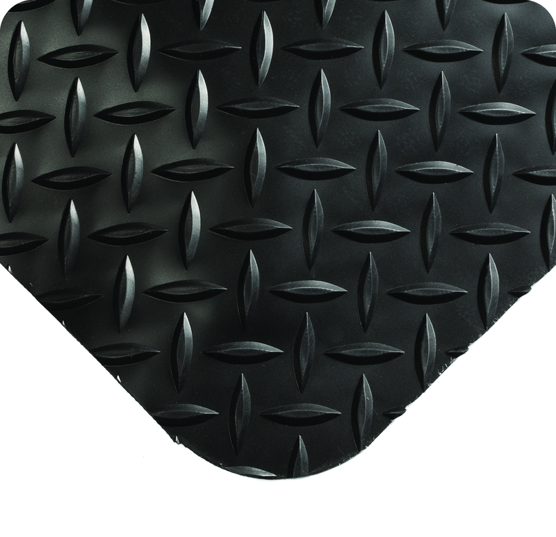 UltraSoft Diamond Plate Floor Mat - 3' x 5' x 15/16" Thick - (Black Diamond Plate) - USA Tool & Supply