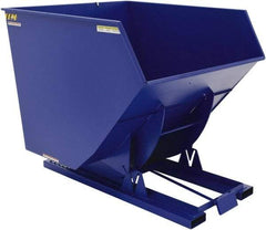 Vestil - 6,000 Lb Load Capacity, 4 Cu Yd, Steel Self-Dumping Hopper - 64" Wide x 79-3/8" Long x 64-3/8" High, Blue - USA Tool & Supply