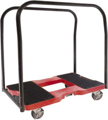 Snap-Loc - 1,500 Lb Capacity Steel Panel Cart - Polyethylene/Polypropylene Plastic Deck, 20-1/2" OAW, 32" Platform Length x 7" Platform Height, Polyurethane Casters - USA Tool & Supply