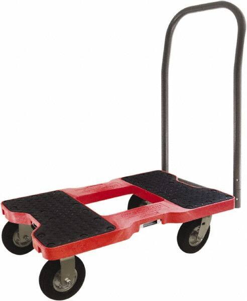 Snap-Loc - 1,500 Lb Capacity Steel Convertible Hand Truck - Polyethylene/Polypropylene Plastic Deck, 20-1/2" OAW, 32" Platform Length x 9-1/2" Platform Height, Rubber Casters - USA Tool & Supply